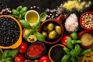 Food background Food Concept with Various Tasty Fresh Ingredient