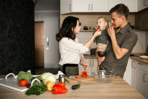 Family in the kitchen