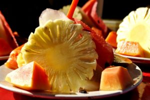 Papaya Watermelon Plate Fruits Platter Pineapple