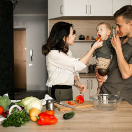 Family in the kitchen